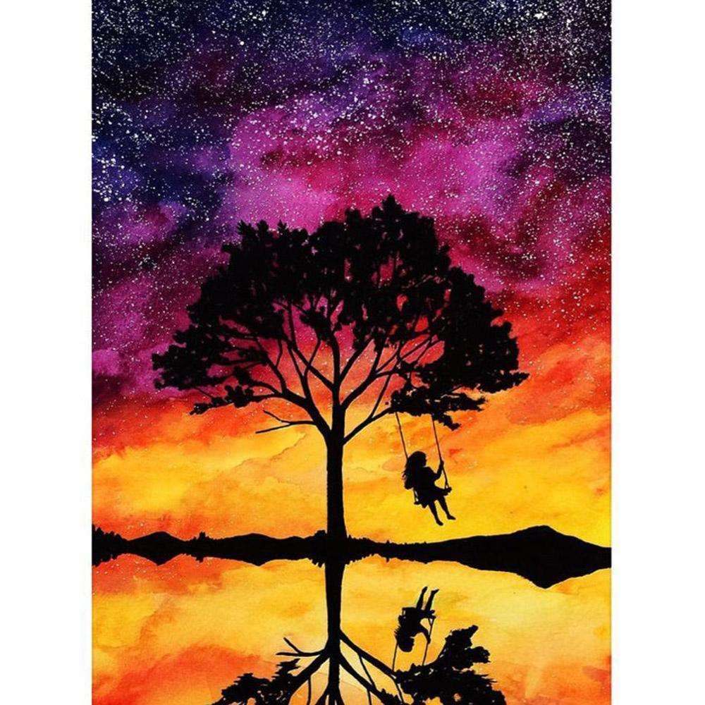 Kit de peinture diamant "Arbre des quatre saisons" - Broderie diamant 5D Red