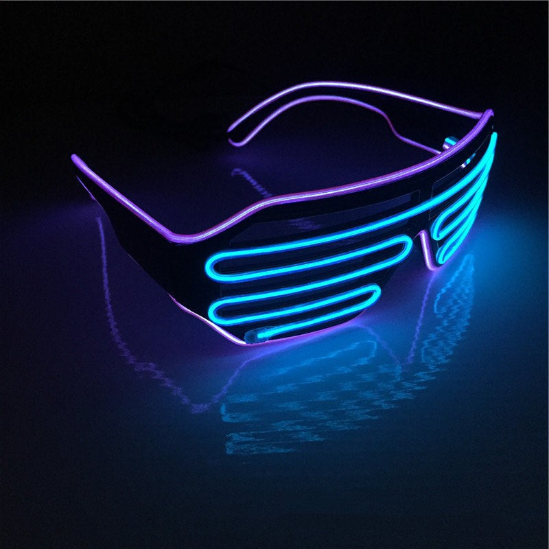 "LED bi-color luminous blinds decorative glasses - AOMshop" Purple Blue