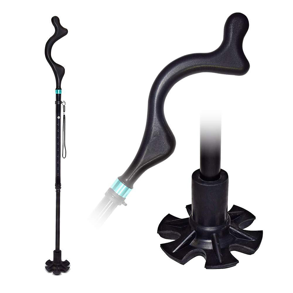 "La canne de marche pliable pour une posture révolutionnaire sur AOMshop" Black