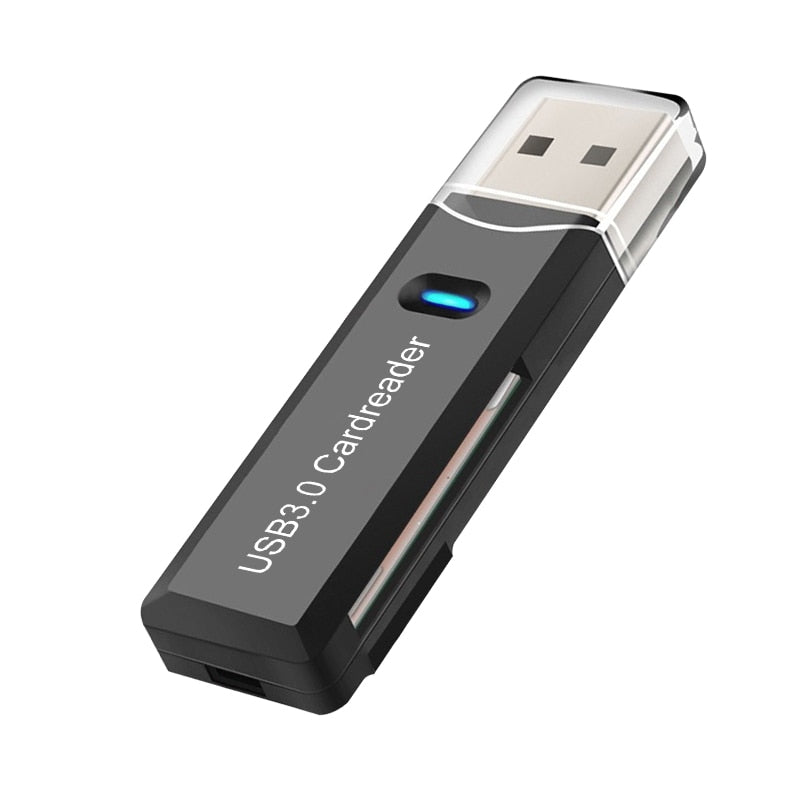 Lecteur de carte mémoire USB 3.0 pour ordinateur portable avec adaptateur Micro SD black card reader China