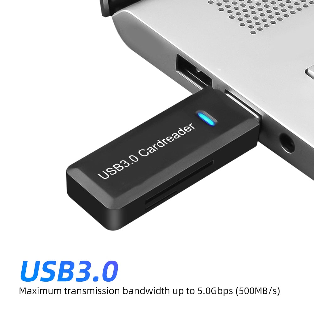 Lecteur de carte mémoire USB 3.0 pour ordinateur portable avec adaptateur Micro SD