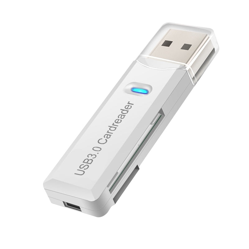 Lecteur de carte mémoire USB 3.0 pour ordinateur portable avec adaptateur Micro SD white card reader China