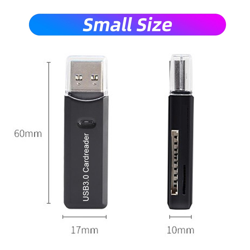 Lecteur de carte mémoire USB 3.0 pour ordinateur portable avec adaptateur Micro SD