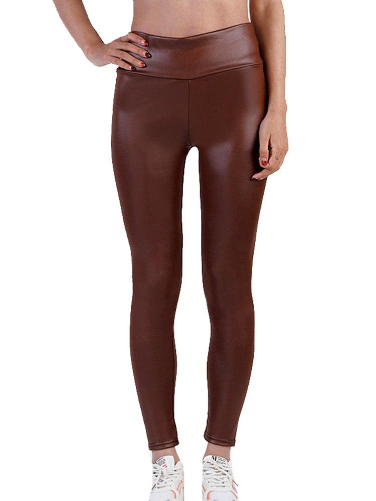 "Legging Punk Noir Sexy YSDNCHI - Pantalon Skinny Taille Haute Fashion" Coffee
