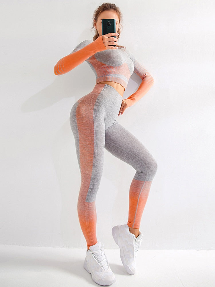 Legging de sport femme push-up taille haute | AOMshop OrangeSet