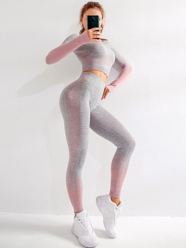 Legging de sport femme push-up taille haute | AOMshop PinkSet