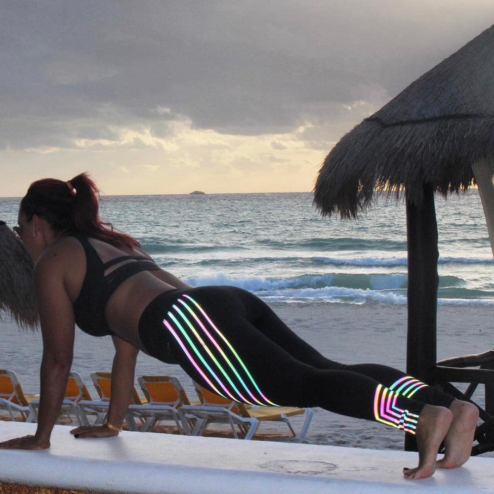 Leggings de sport imprimés réfléchissants pour femmes