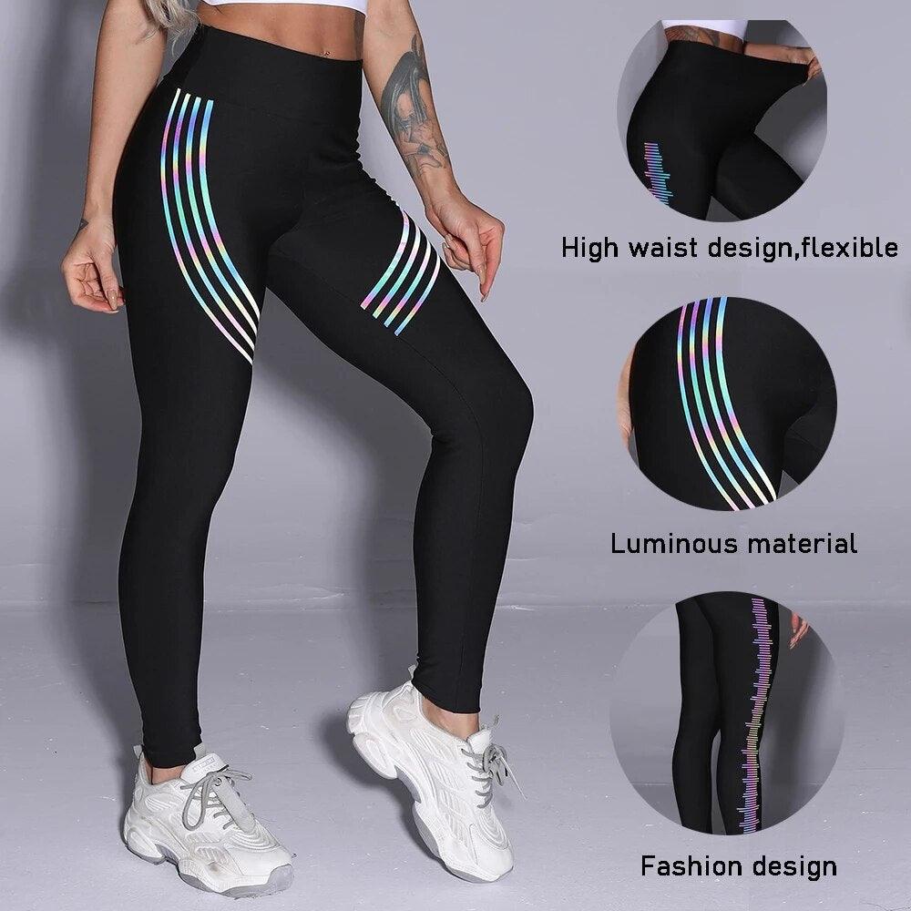 Leggings de sport imprimés réfléchissants pour femmes