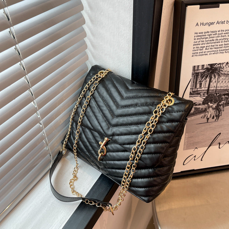 "Sac messager en bandoulière brodé à motif losange AOMshop - loisirs et mode" Black