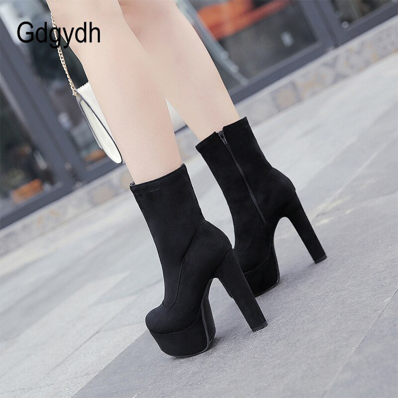 Les bottes à plateforme extrême Gdgydh Fashion pour femmes avec fermeture éclair - AOMshop