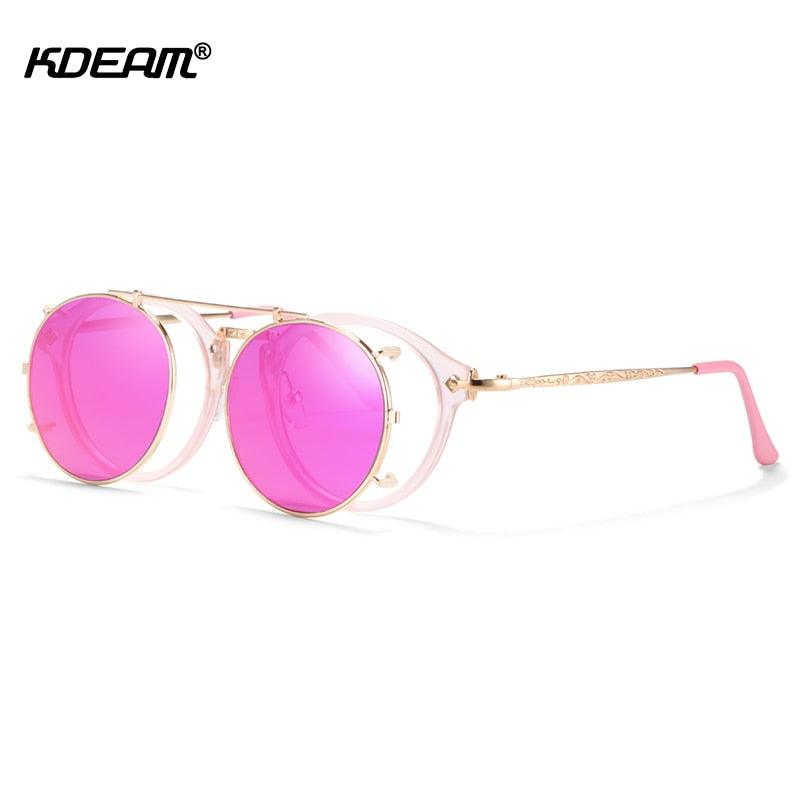 Lunettes de soleil clip-on rétro