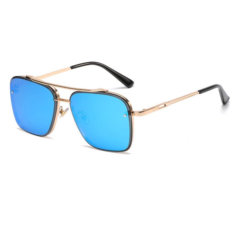 Lunettes de soleil homme Gold Blue As Picture