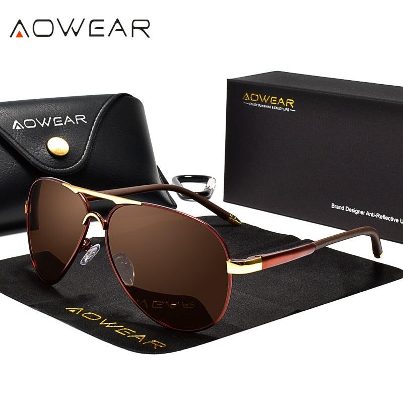 Lunettes de soleil polarisées pour homme - AOWEAR 8503 Brown AOWEAR