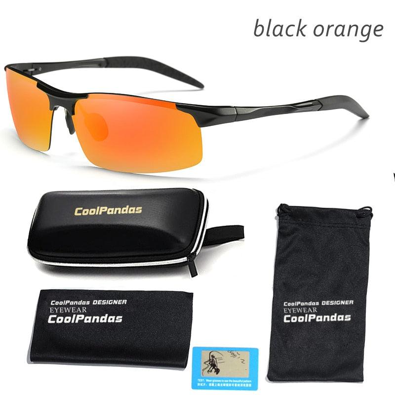 Lunettes de soleil polarisées pour homme en aluminium-magnésium black orange