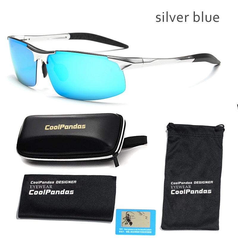 Lunettes de soleil polarisées pour homme en aluminium-magnésium silver blue