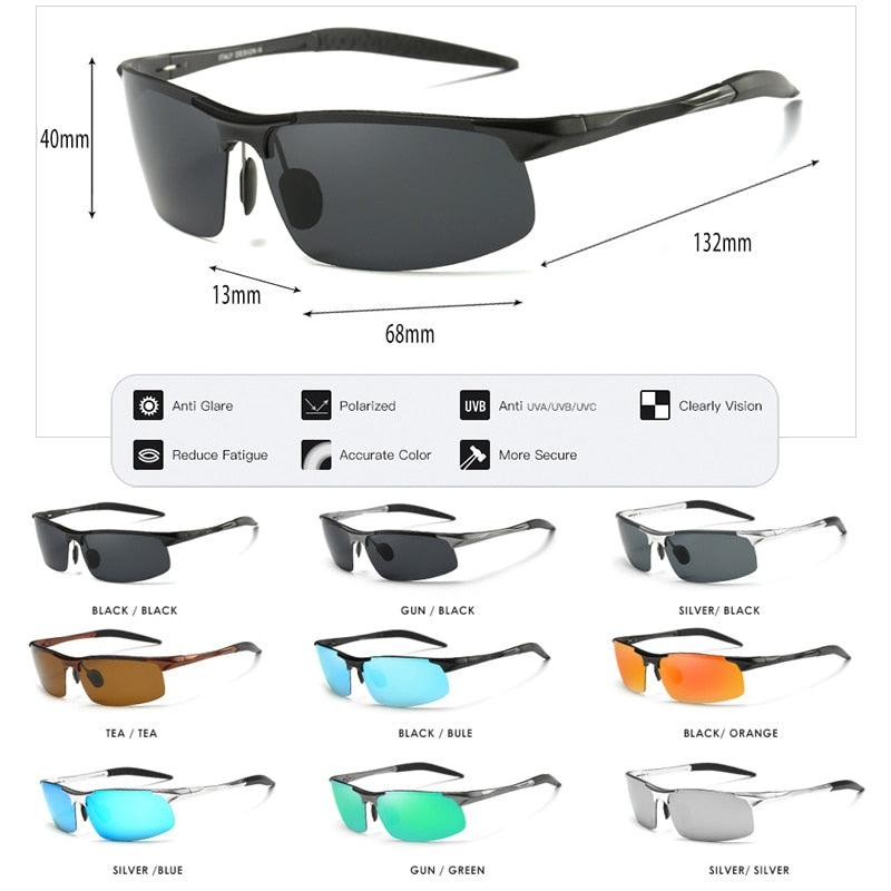 Lunettes de soleil polarisées pour homme en aluminium-magnésium