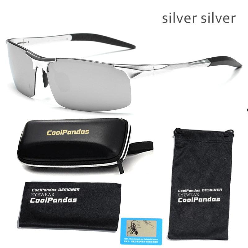 Lunettes de soleil polarisées pour homme en aluminium-magnésium silver silver