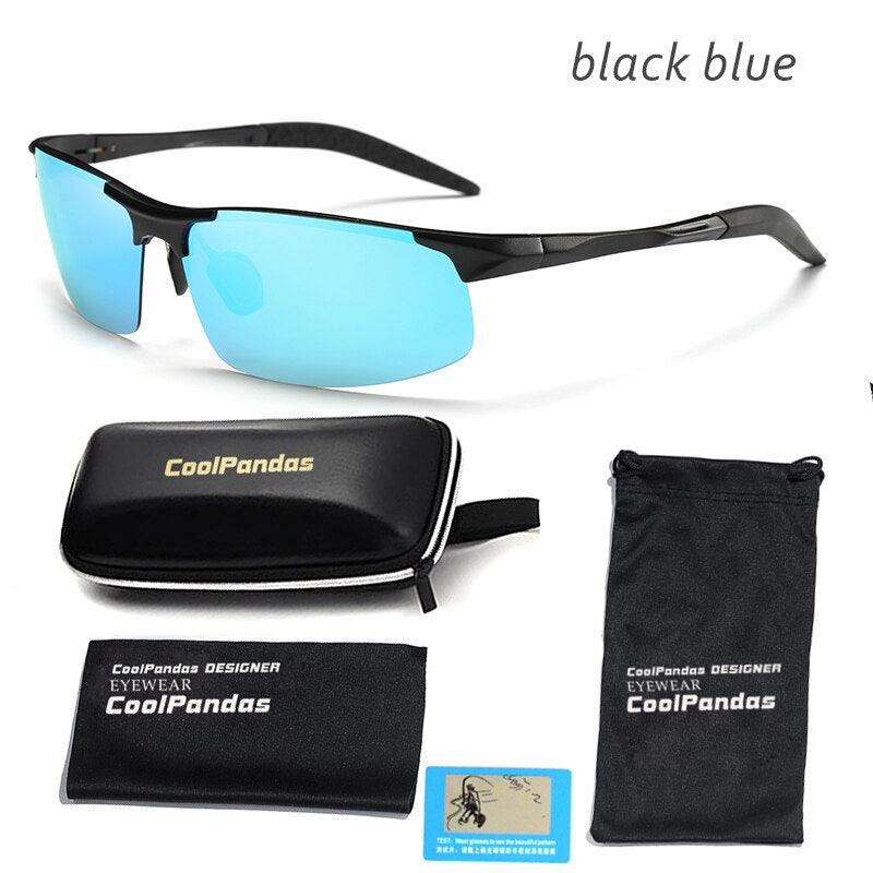Lunettes de soleil polarisées pour homme en aluminium-magnésium black blue
