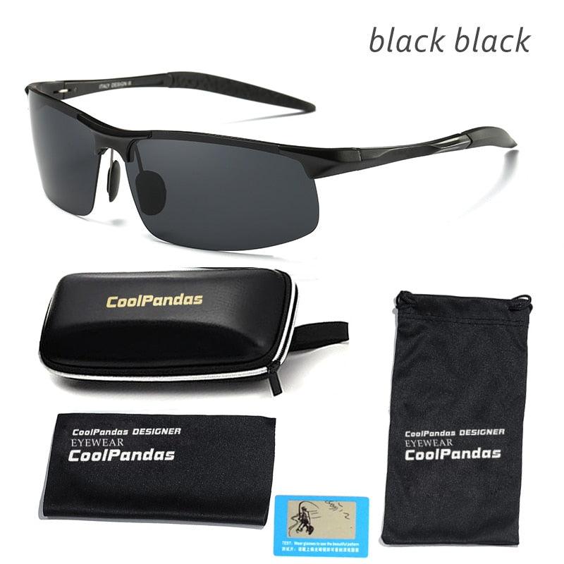 Lunettes de soleil polarisées pour homme en aluminium-magnésium black blakc