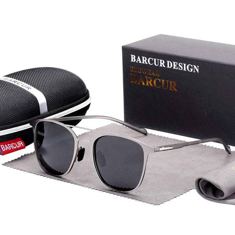 Lunettes de soleil polarisées rondes BARCUR pour homme et femme Gun Gray BARCUR
