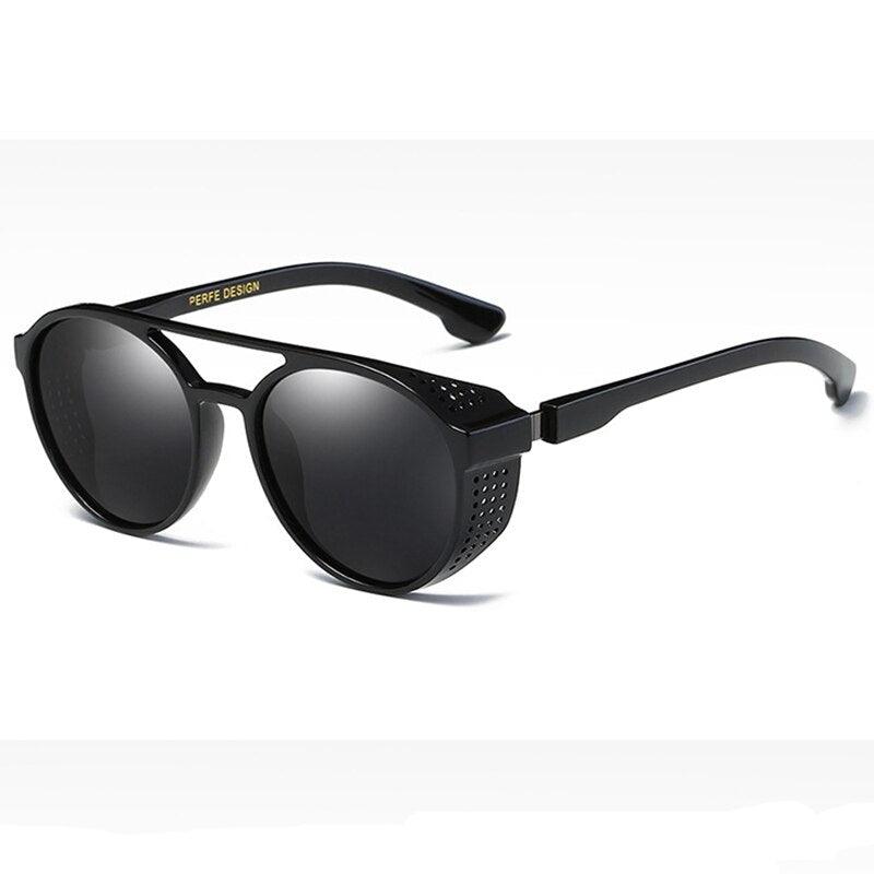 Lunettes de soleil, polarisées, rondes, rétro, Eyecrafters Bright Black Black