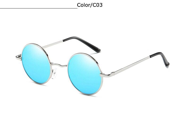 Lunettes de soleil rondes polarisées de marque TUZENGYONG pour hommes et femmes T810 C3 Blue lens TUZENGYONG
