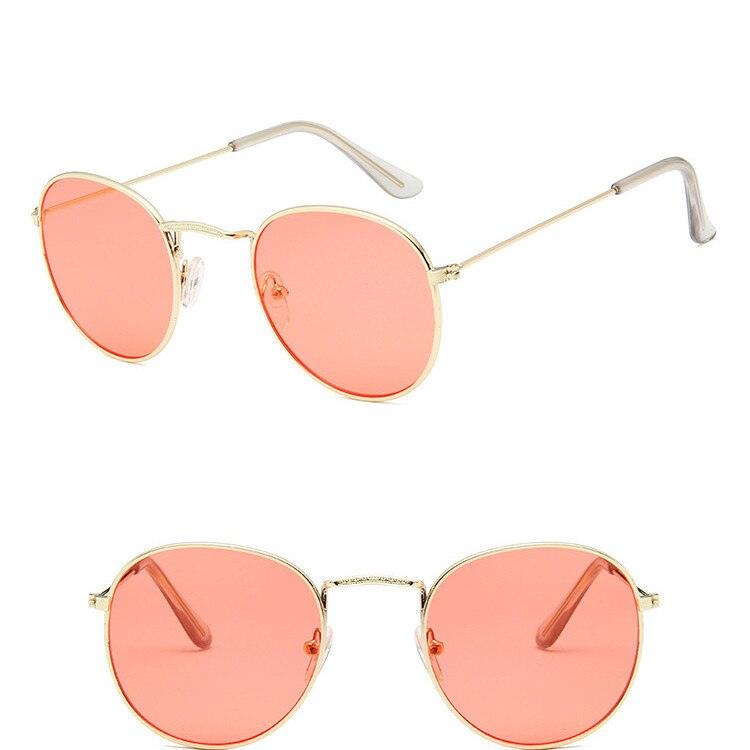Lunettes de soleil rondes rétro GoldOceanRed Free Bag and Cloth
