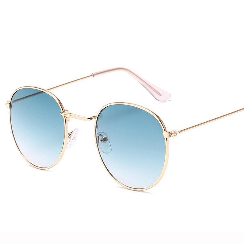 Lunettes de soleil rondes rétro GoldDoubleGreen Free Bag and Cloth