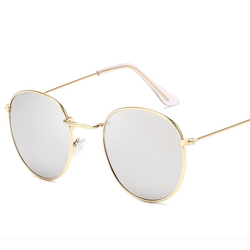 Lunettes de soleil rondes rétro GoldSilver Free Bag and Cloth