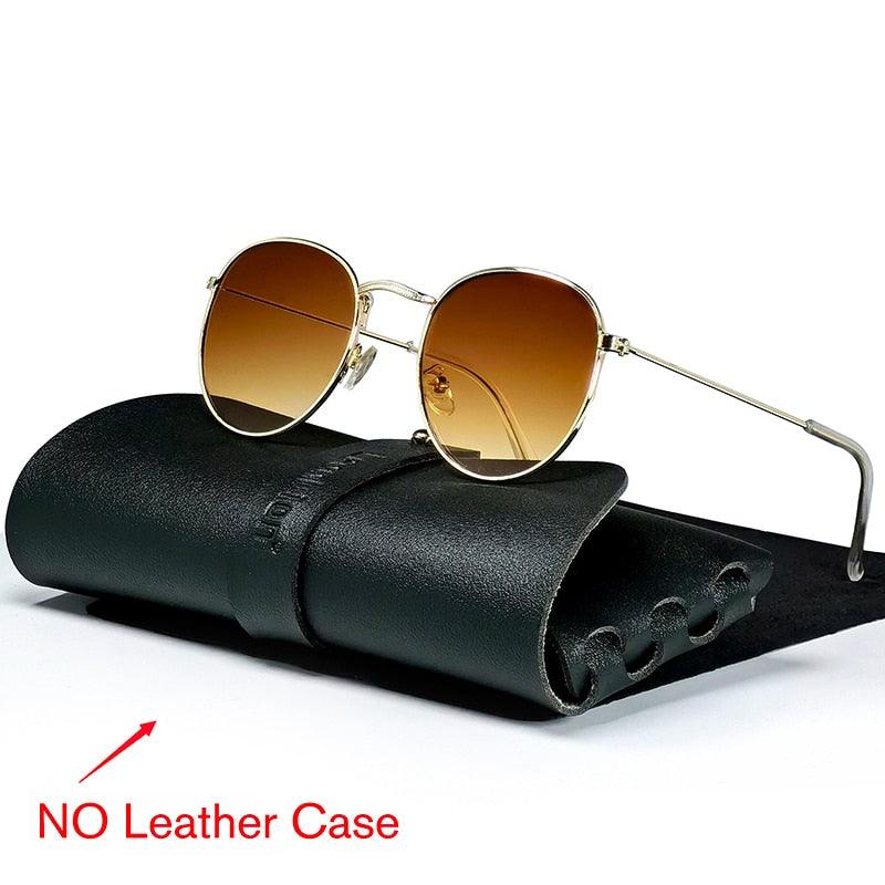 Lunettes rondes rétro pour hommes et femmes GoldDoubleTea Free Bag and Cloth