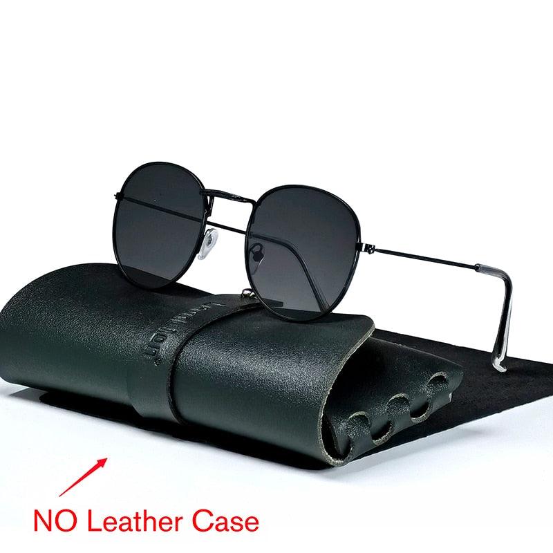 Lunettes rondes rétro pour hommes et femmes BlackGray Free Bag and Cloth