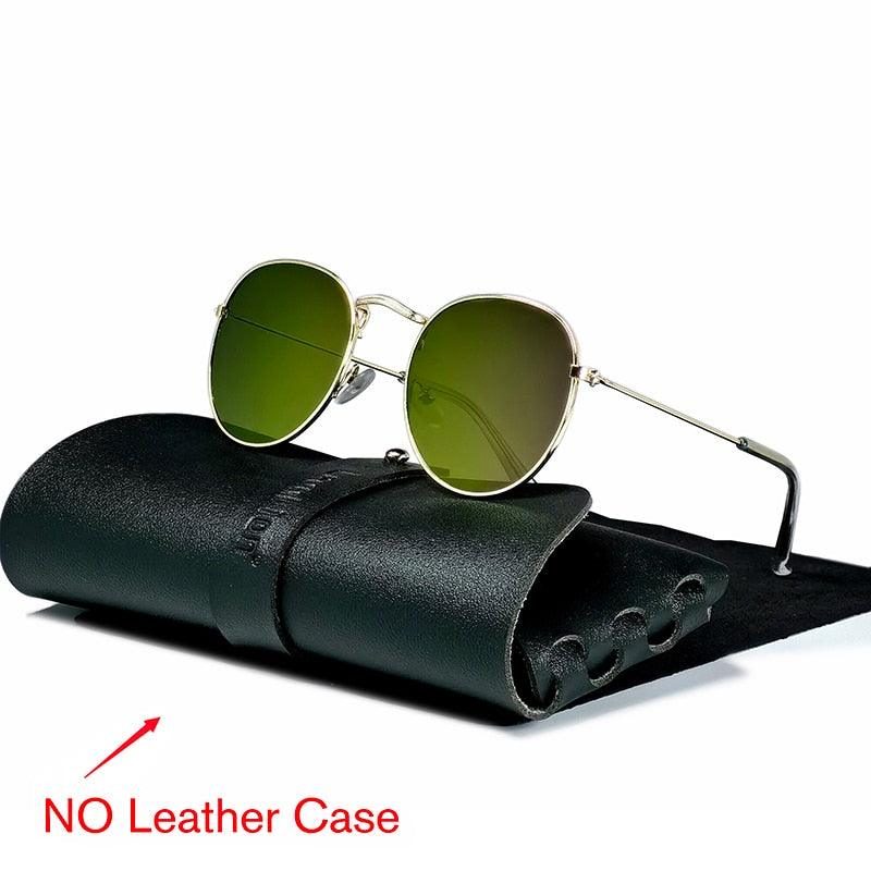 Lunettes rondes rétro pour hommes et femmes GoldPurple Free Bag and Cloth
