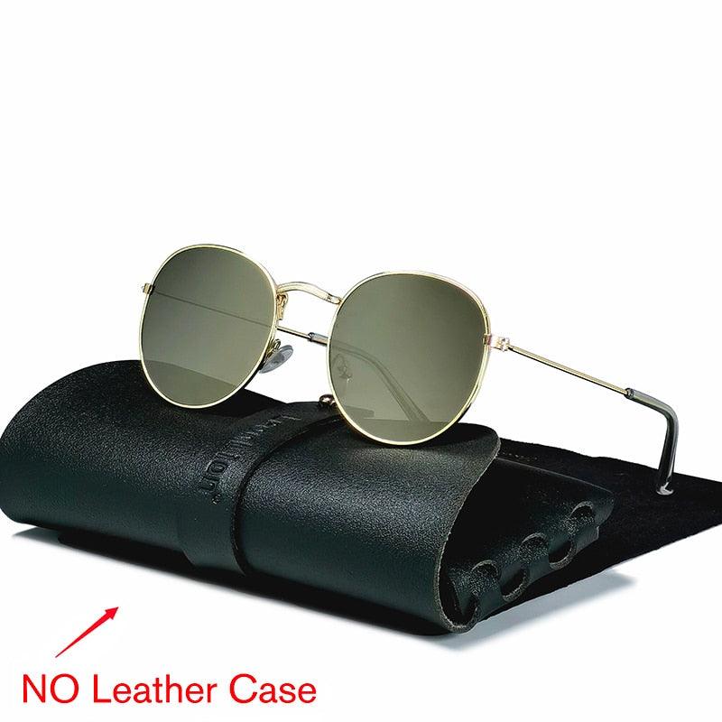 Lunettes rondes rétro pour hommes et femmes GoldGold Free Bag and Cloth