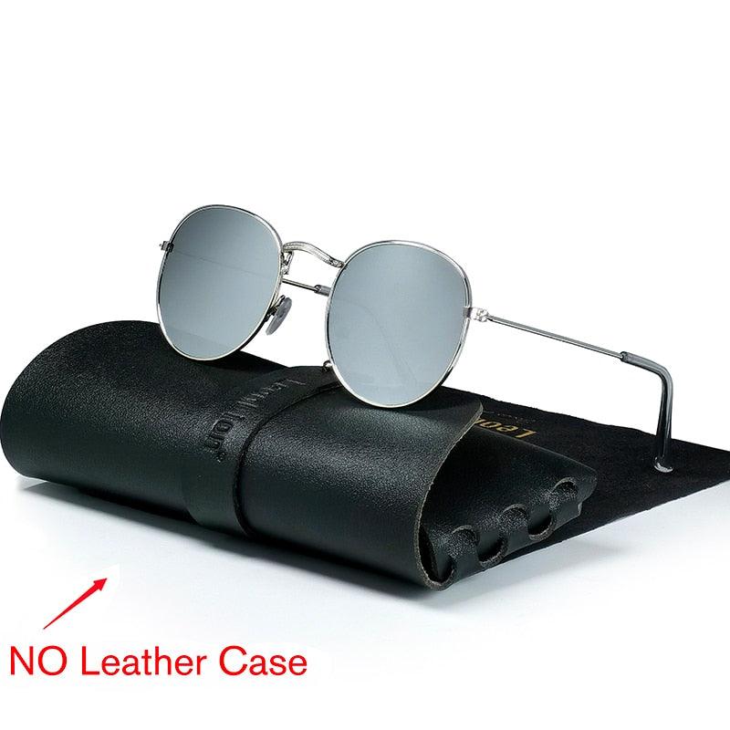 Lunettes rondes rétro pour hommes et femmes SilverSilver Free Bag and Cloth