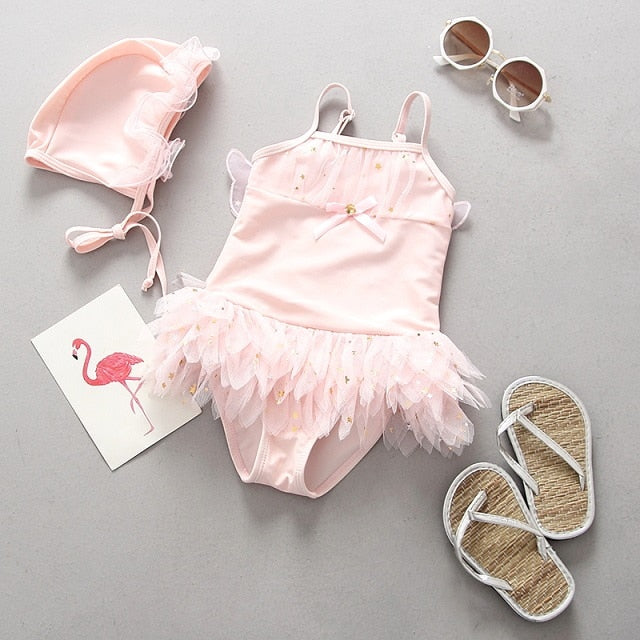 "Maillot de Bain Fille 2021 | Bikini Enfant avec Volants et Dentelle | AOMshop" 88050