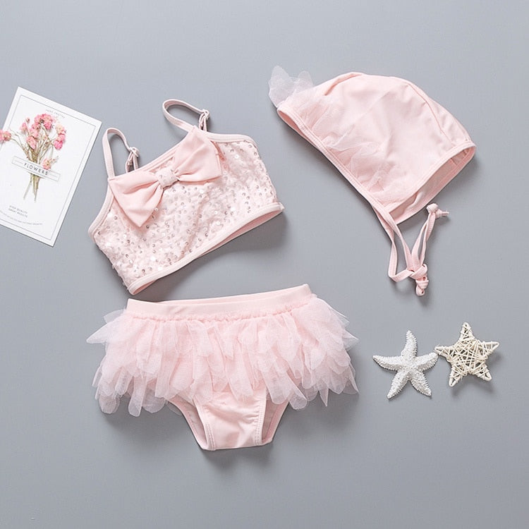 "Maillot de Bain Fille 2021 | Bikini Enfant avec Volants et Dentelle | AOMshop" 17026