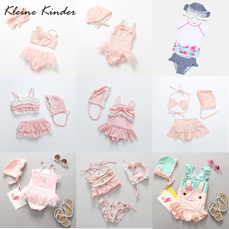"Maillot de Bain Fille 2021 | Bikini Enfant avec Volants et Dentelle | AOMshop"