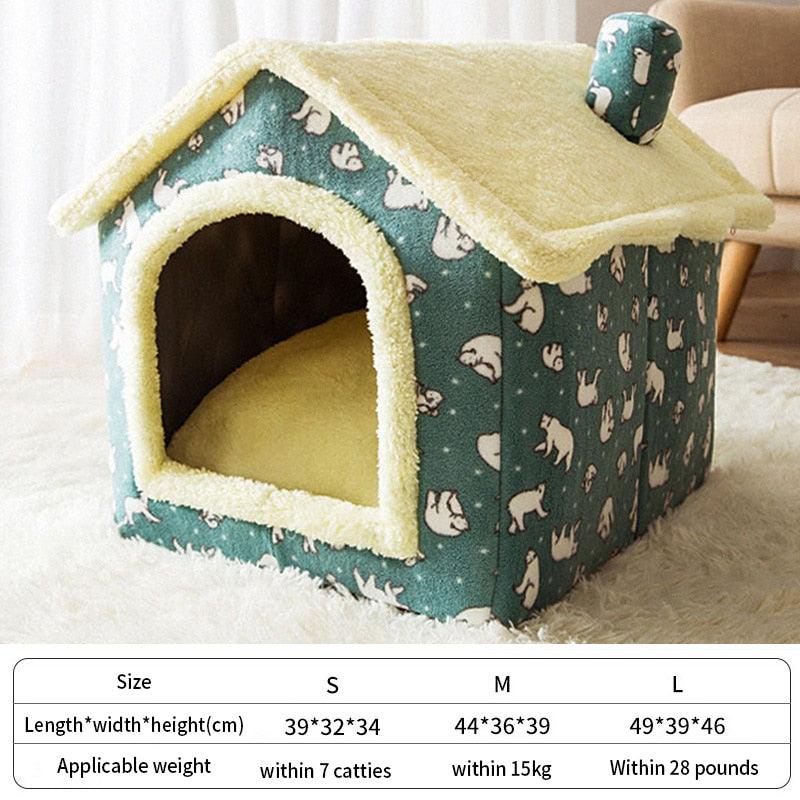 "Maison de lit pliable pour animaux de compagnie - Chien, Chat, Chiot" green