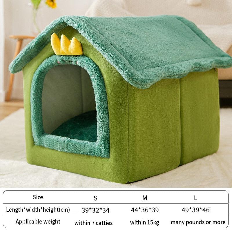 "Maison de lit pliable pour animaux de compagnie - Chien, Chat, Chiot" green2