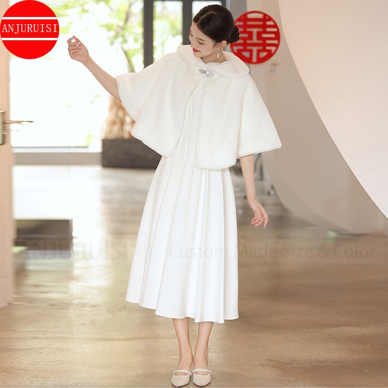 Manteau en fausse fourrure pour mariage et occasions décontractées | AOMshop