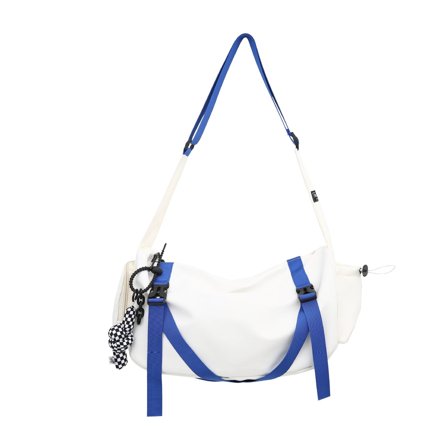 Large sac en bandoulière à large sangle pour hommes et femmes | AOMshop White Blue Bag Only