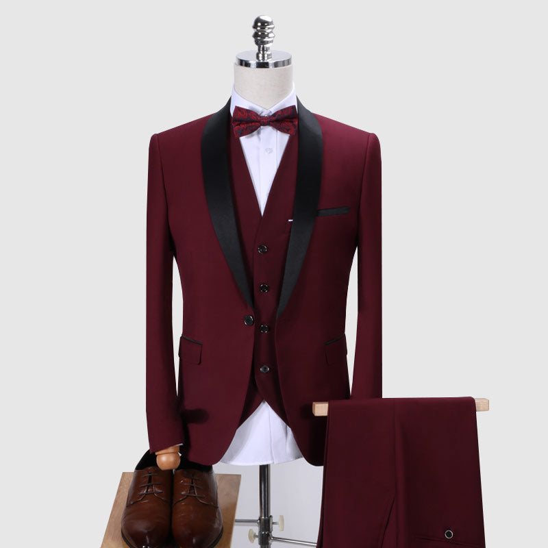 Mens Suits 3Pcs: Tenues Formelles et Casuals de Qualité Supérieure - AOMshop gules