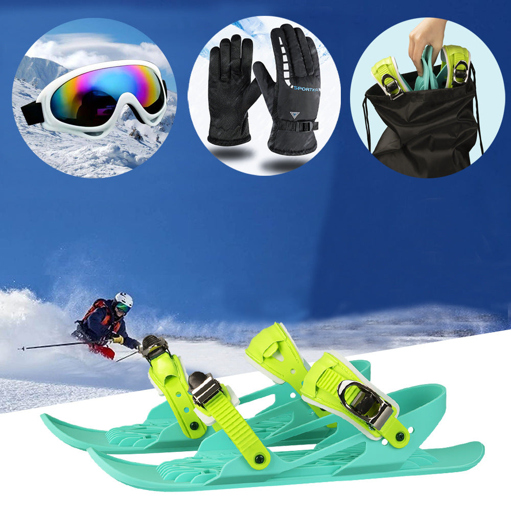 Mini Ski Skates Portable Short Skiboard - AOMshop 21black suits