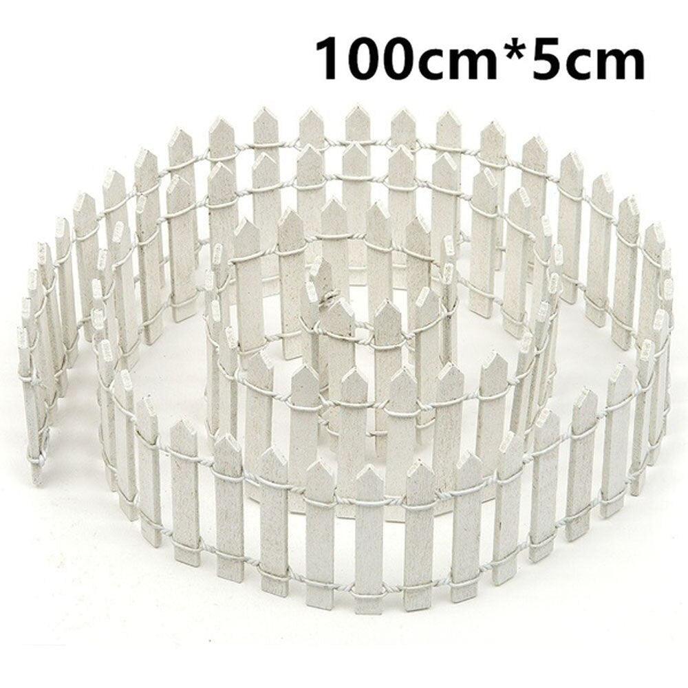 Mini clôture fée jardin barrière en bois White 5cm