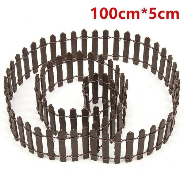 Mini clôture fée jardin barrière en bois Brown 5cm