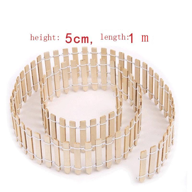 Mini clôture fée jardin barrière en bois Beige 5cm