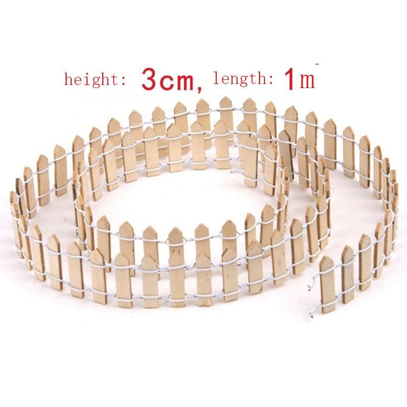 Mini clôture fée jardin barrière en bois Beige 3cm