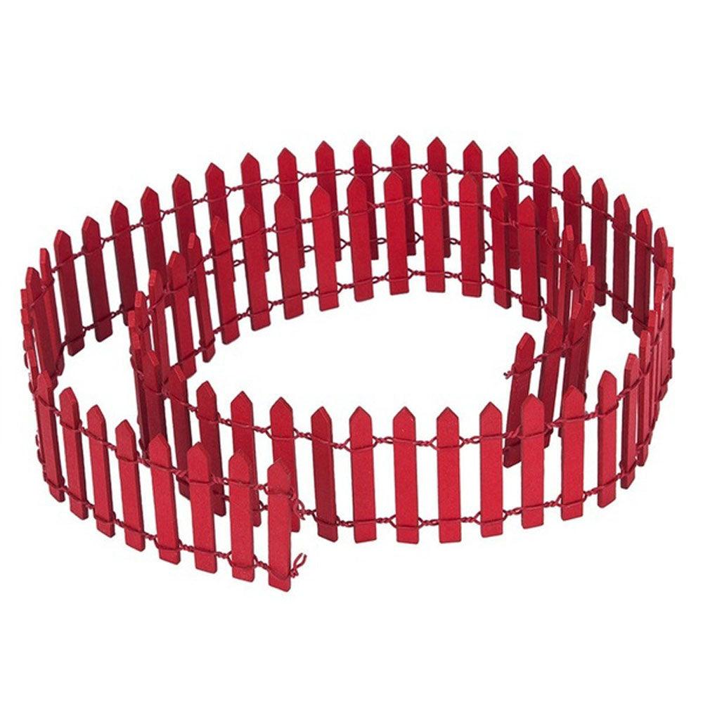 Mini clôture fée jardin barrière en bois Red 3cm