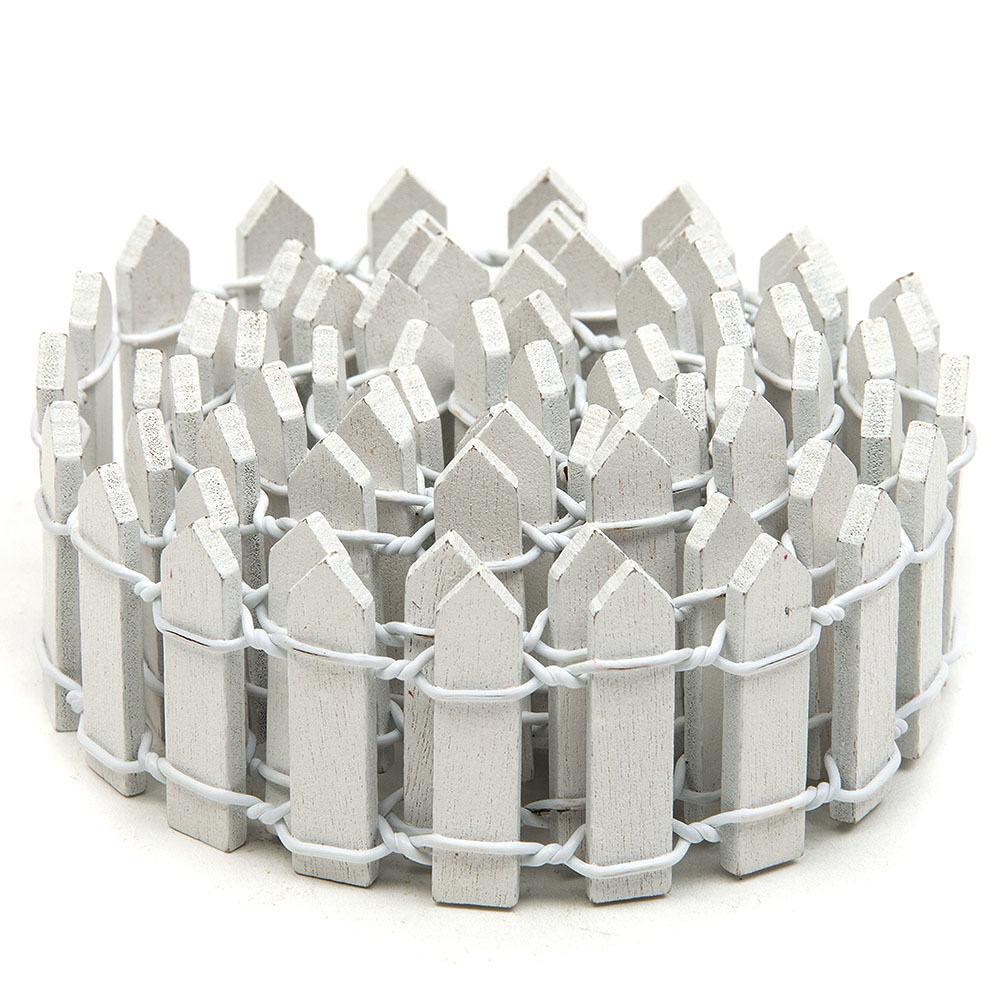 Mini clôture fée jardin barrière en bois White 3cm
