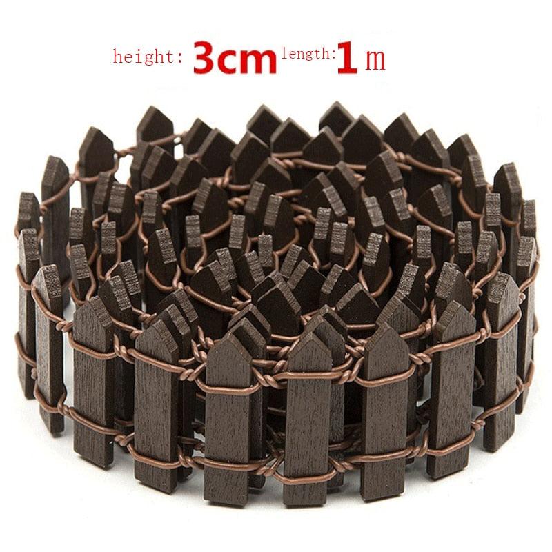 Mini clôture fée jardin barrière en bois Brown 3cm